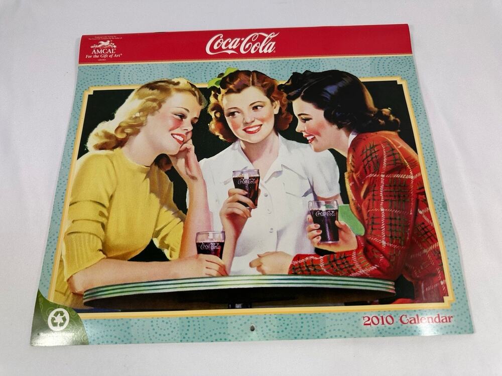 Coca-Cola 2010 Wall Calendar by AMCAL – Vintage Style Artwork – Old Stock